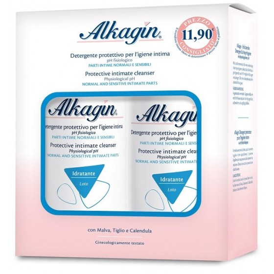 ALKAGIN DETERGENTE PROTETTIVO PER L'IGIENE INTIMA PH FISIOLOGICO 2 X 400 ML