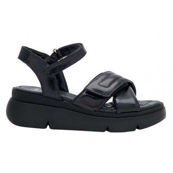 BALI CROSS SANDAL PATENT LEATHER WOMAN BLACK 37 MATERIALE VERNICE FODERA TOMAIA VERNICE SOTTOPIEDE PELLE SUOLA PU FITTING F ALT