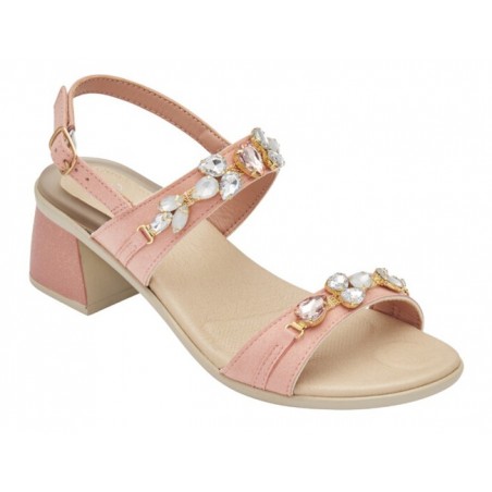 RAMBLA SLIM STRAP MICROFIBRE+STONES WOMAN ROSE 36 MATERIALEMICROFIBRA+PIETRE FODERA TOMAIA SIMILPELLE SOTTOPIEDE MICROFIBRA SUO
