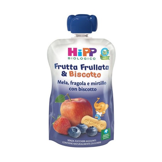 HIPP BIO FRUTTA FRULL&BISCOTTO MELA FRAGOLA MIRTILLO BISCOTTO 90 G