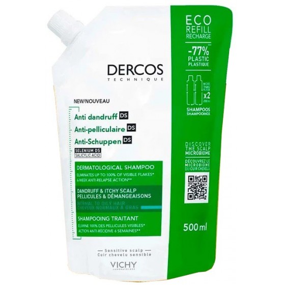 DERCOS ECO RICARICA SHAMPOO ANTI FORFORA 500 ML
