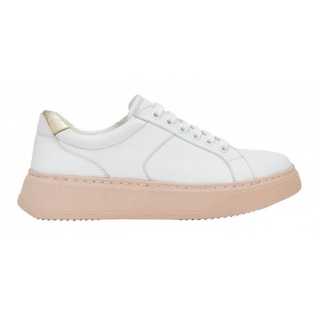 BROOKLYN LACES LEATHER SCARPA WOMAN WHITE/PINK 36